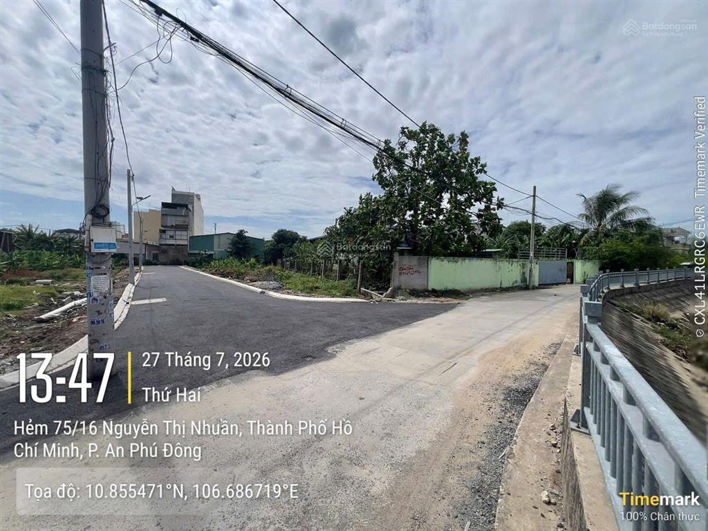 Bán đất hẻm nguyễn thị nhuần (an phú đông 09 cũ) giá tốt 3.3 tỷ