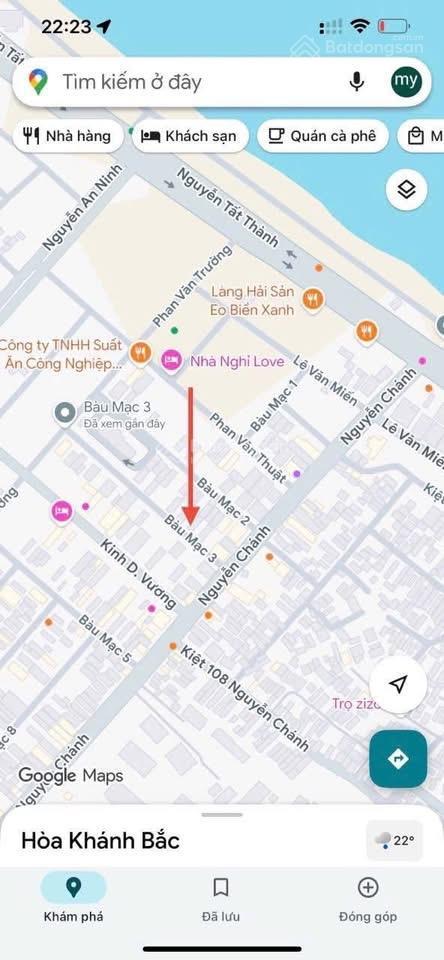 Bán lô đất mt bàu mạc 3 . 148,5m2 ngang 7,5m gần biển