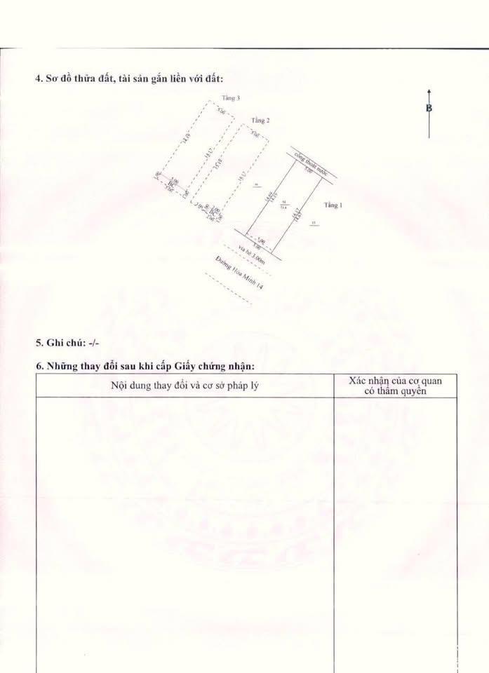 Bán gấp nhà 3 tầng mt hoà minh 14