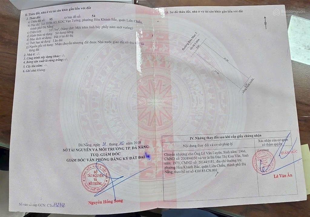 Bán 2 lô đất đường bàu mạc 7  đông nam  tây bắc