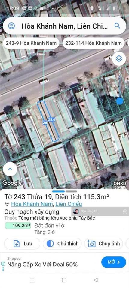 Bán lô đất mặt tiền đường hoàng văn thái