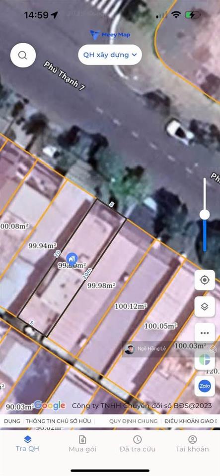 Bán đất tặng nhà mt phú thạnh 7 đối diện công viên