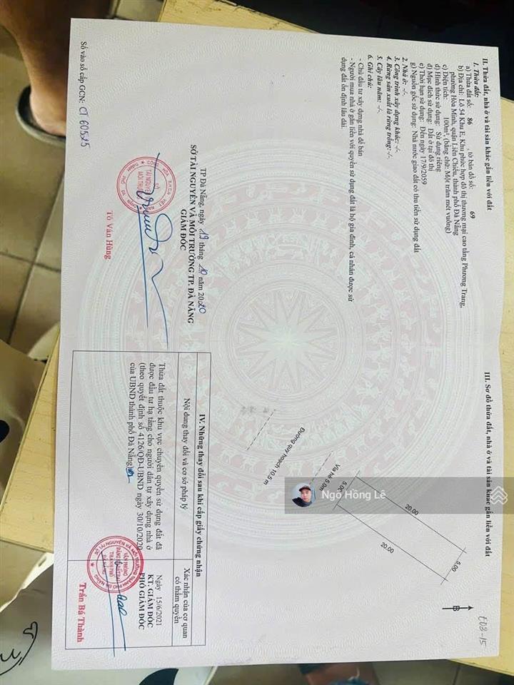 Bán lô đất đường 10m5 trần triệu luật khu e kim long