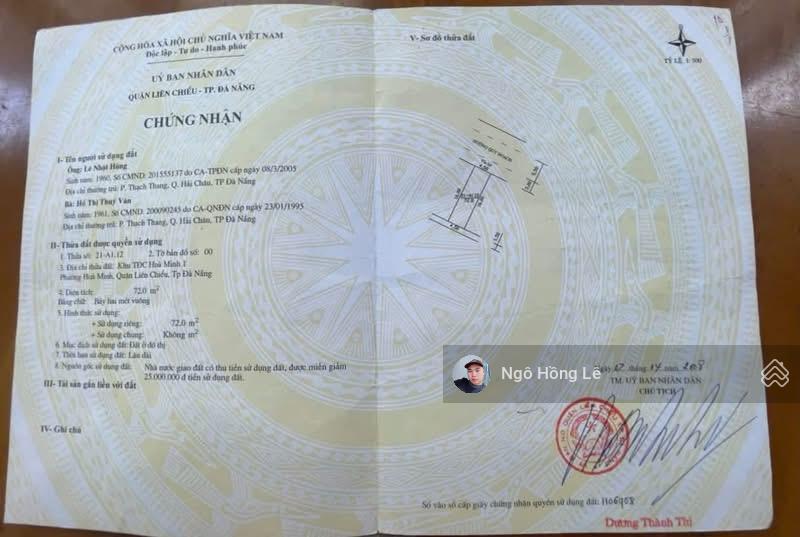 Bán lô đất mt lê thiệt hòa minh