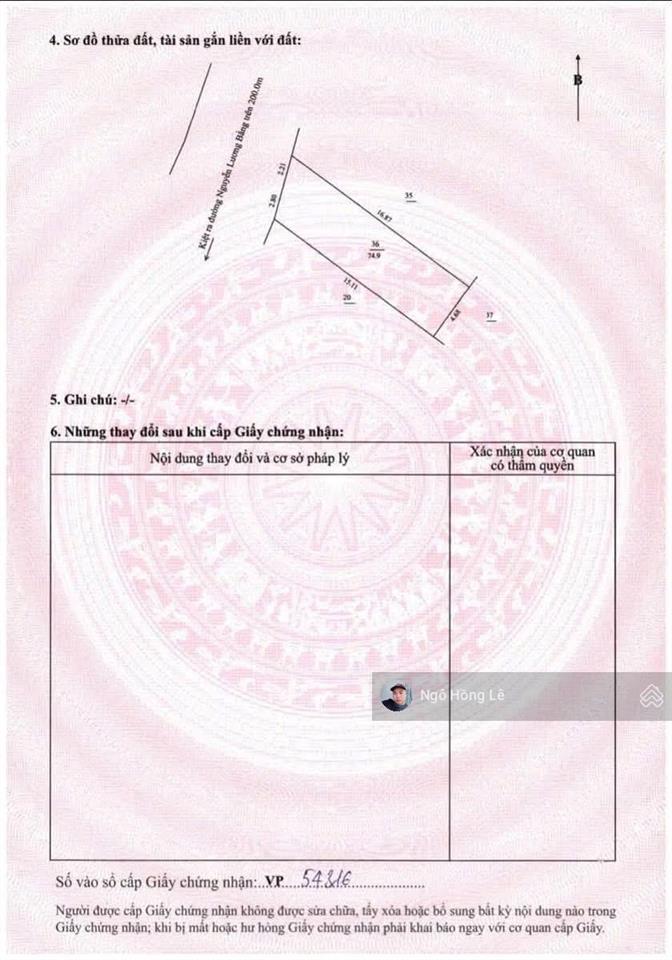 Bán lô đất kiệt 7m 82 nguyễn lương bằng