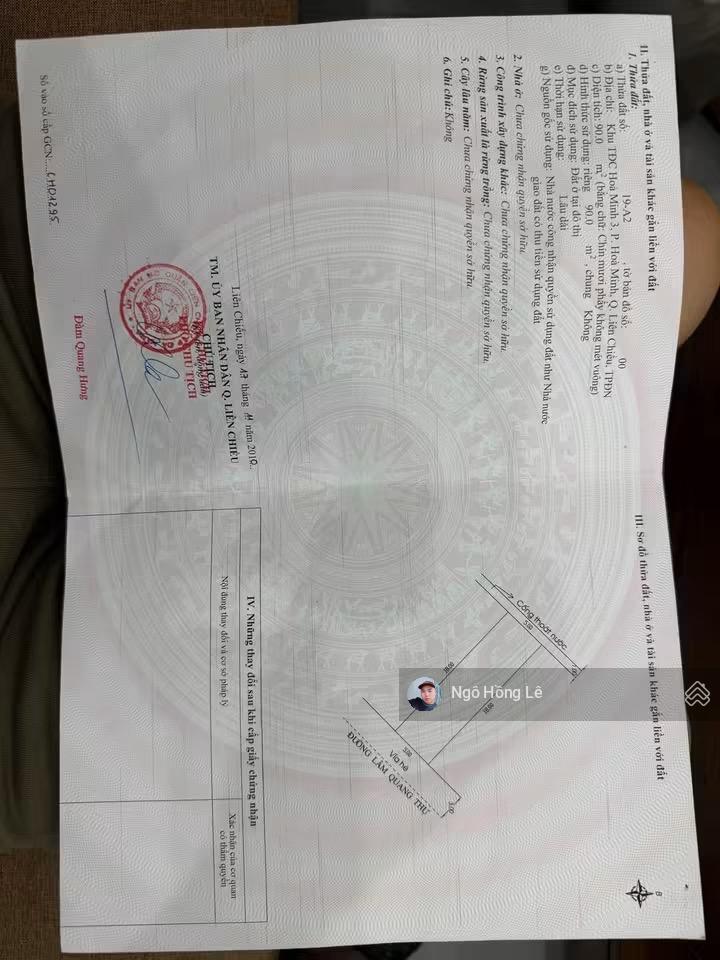 Bán lô đất đường lâm quang thự cách biển nguyễn tất thành 50m