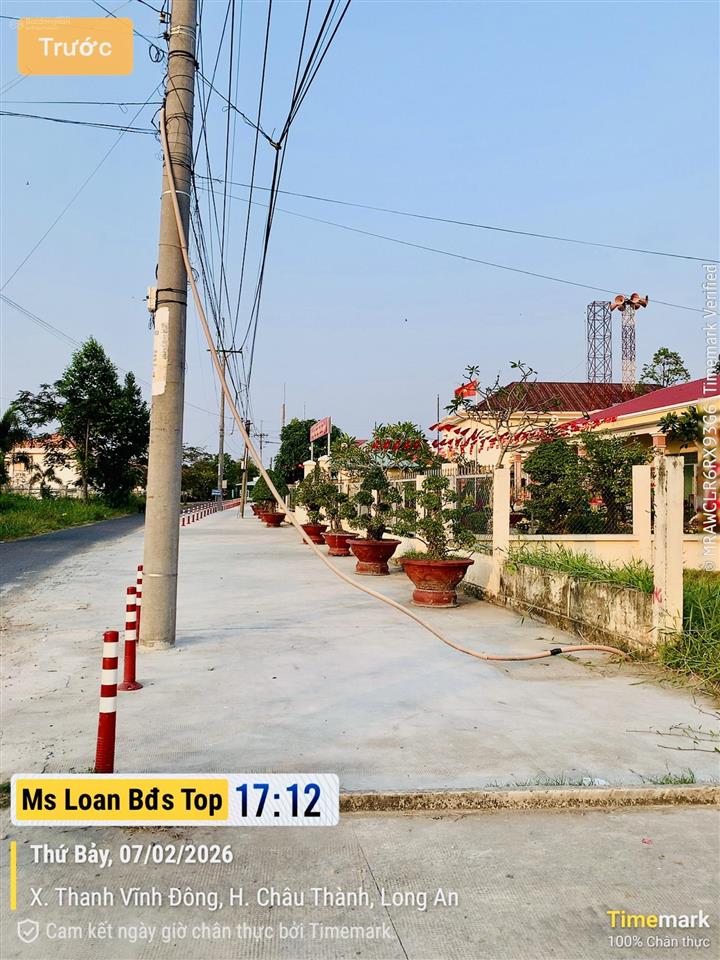 Bán đất thổ cư 124,4m² xã thanh vĩnh đông, châu thành, long an sổ hồng riêng