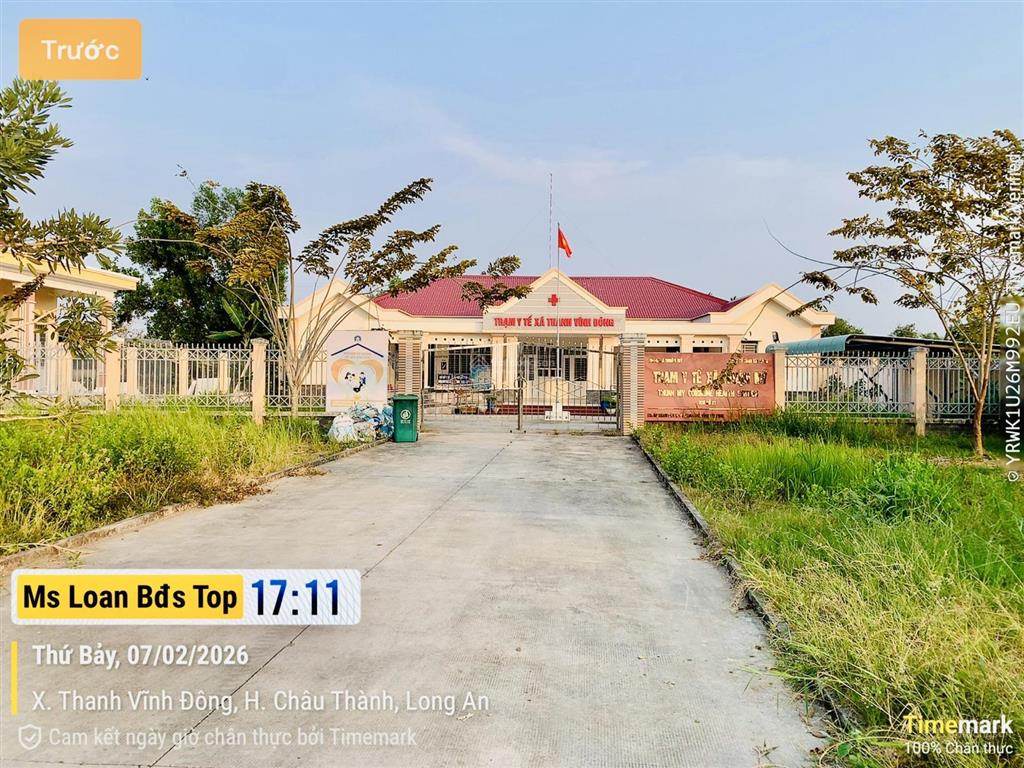 Bán đất thổ cư 124,4m² xã thanh vĩnh đông, châu thành, long an sổ hồng riêng