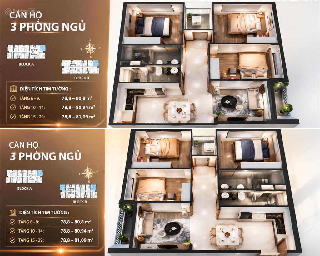 Bán căn hộ 3 phòng ngủ mường thanh phú hữu tp. thủ đức không gian rộng cho gia đình đa thế hệ