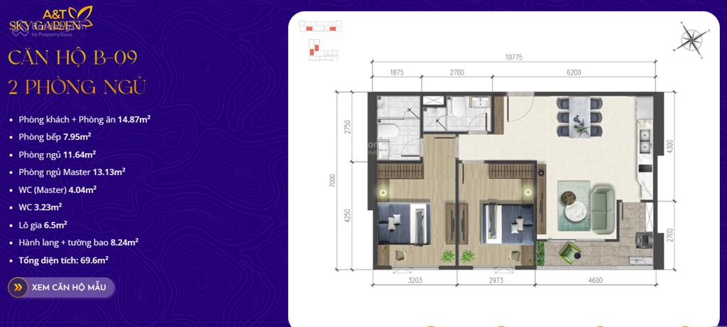 Cho thuê căn hộ a&t sky garden, nhà mới, hỗ trợ anh chị xem trực tiếp và thương lượng giá thuê