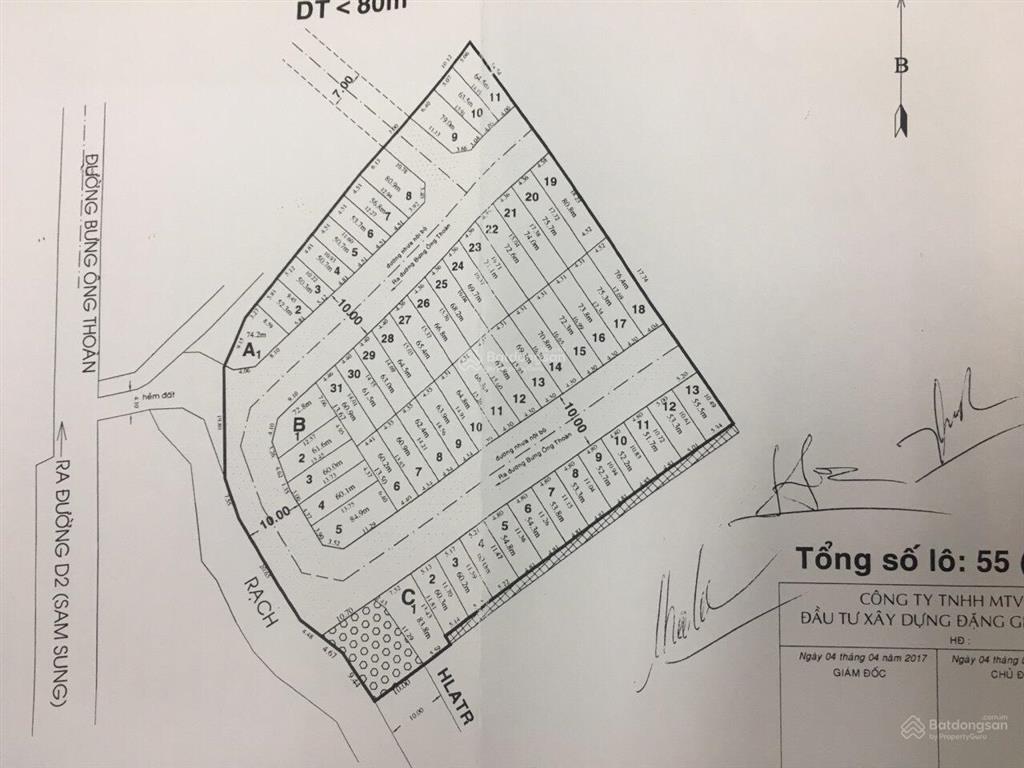 Bán đất kdc sam sung đường bưng ông thoàn khu công nghệ cao quận 9 giá chỉ 44 triệu/m2