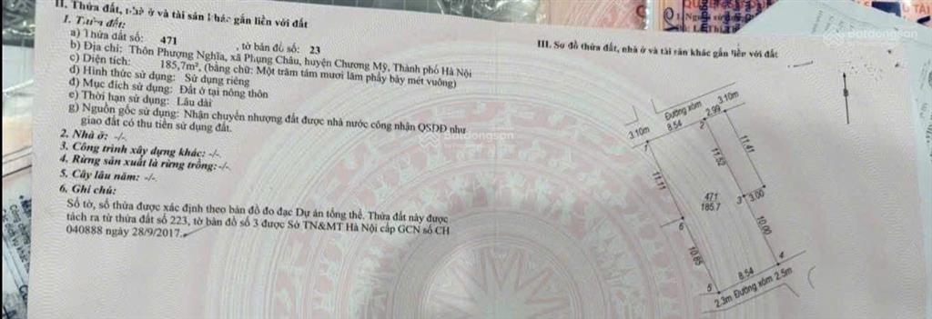 Cần bán lô đất siêu phẩm 186m2 2 mặt ngõ ô tô đỗ cửa phường chương mỹ
