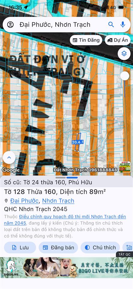 Bán đất tại ấp câu kê, lý thái tổ, 1,5 tỷ, 89m2, phú hữu cũ, gần phà cát lái, đô thị đại phước mới