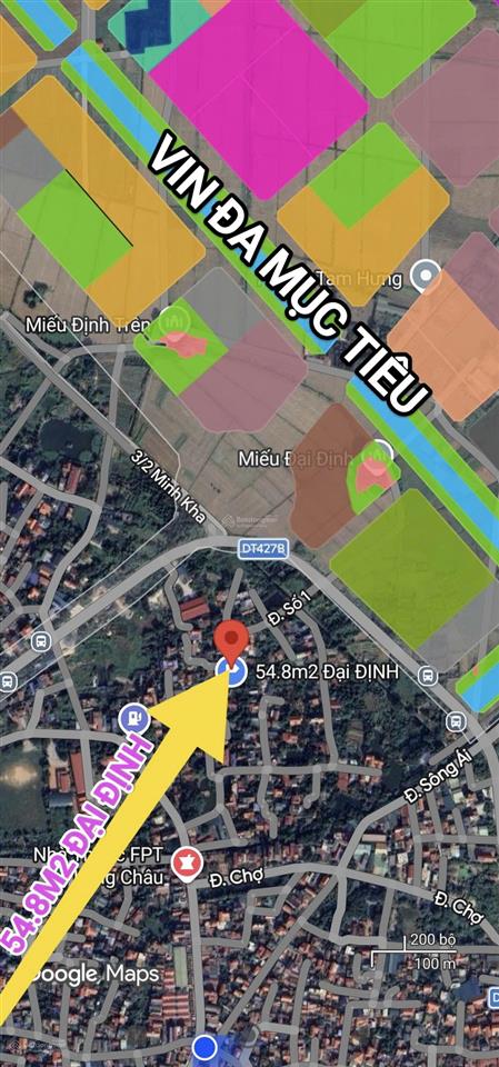 Đất thôn đại định, tam hưng 55m2 nở hậu sát vành đai 4 & cienco 5 giá 4, x tỷ