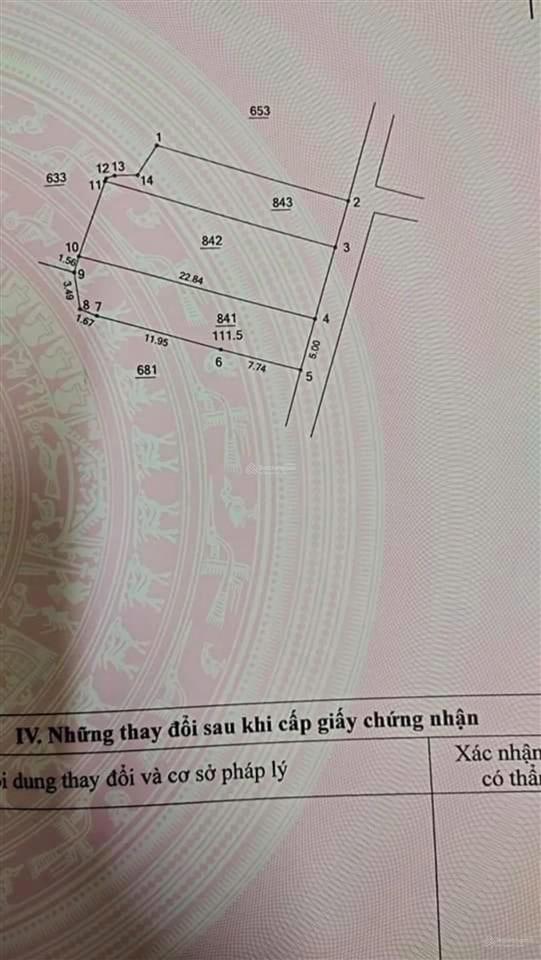 Đất sổ đỏ sinh quả, bình minh 111.5m sát vành đai 4 & cienco 5 giá 6x tr/m