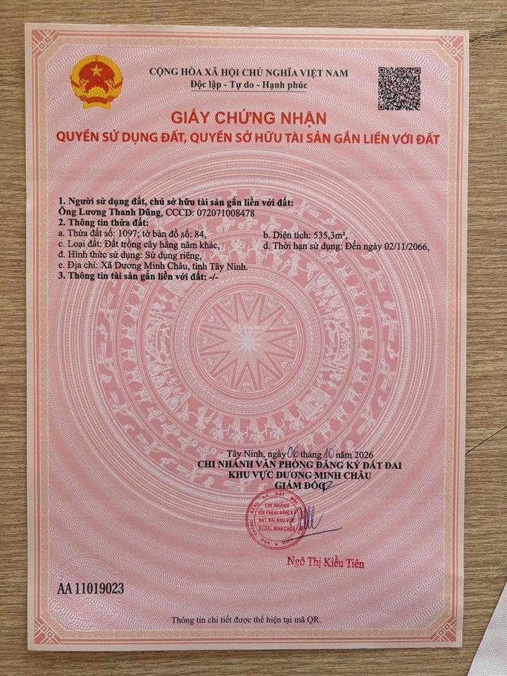 Mặt tiền nhựa phước tân 535m2 giá 468 triệu  view núi bà đẹp thích hợp mở quán cà phê