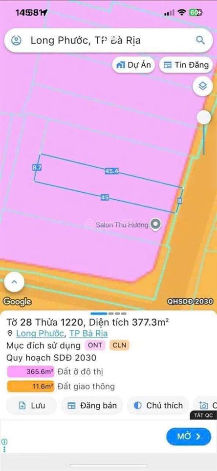 Cần bán gấp lô đất mặt tiền đường kinh doanh hương lộ 8 thuộc long phước tp bà rịa