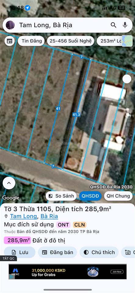 Chủ gửi bán lô đất biệt thự vườn đường 85 hoà long phường bà rịa tphcm