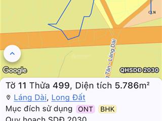 Cần bán đất diện tích 5.786m2, có 150m2 thổ cư ở láng dài