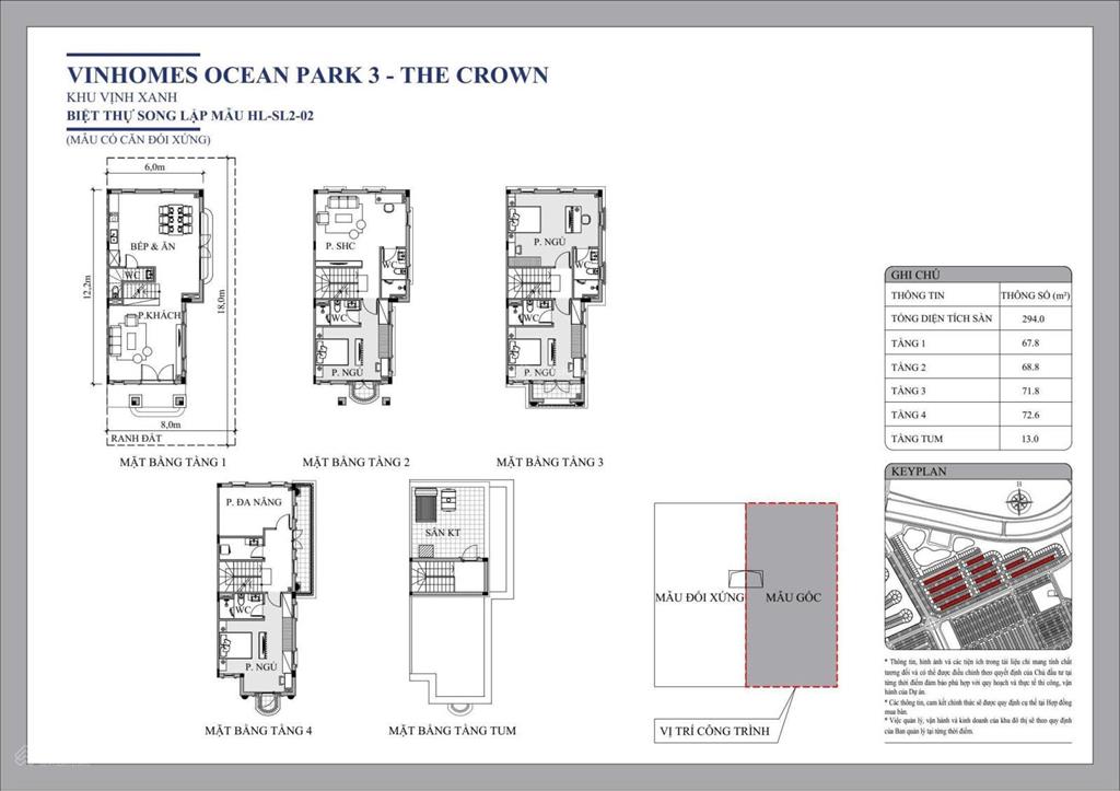 Bán biệt thự song lập 144m², giá 13 tỷ hướng đn, khu khép kín vườn nhật, vinhomes ocean park 2.