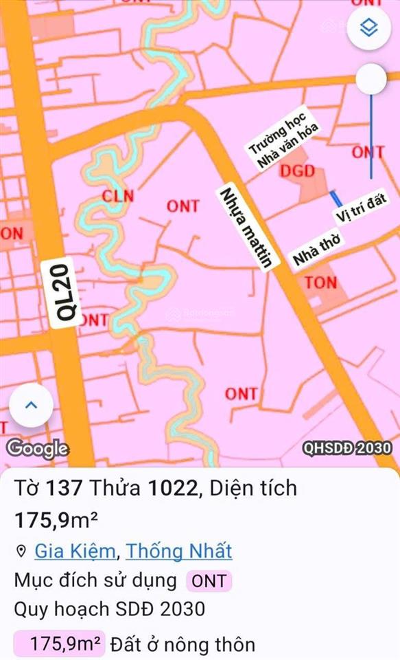 Đất thổ cư sổ riêng đối diện trường học, đường bê tông khu dân cư giá chỉ 550tr. dt 125m2 shr tc
