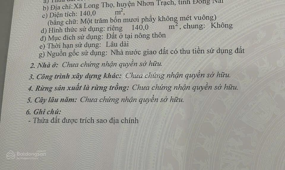 Cần bán lô đất đẹp dự án hud an phước nhơn trạch