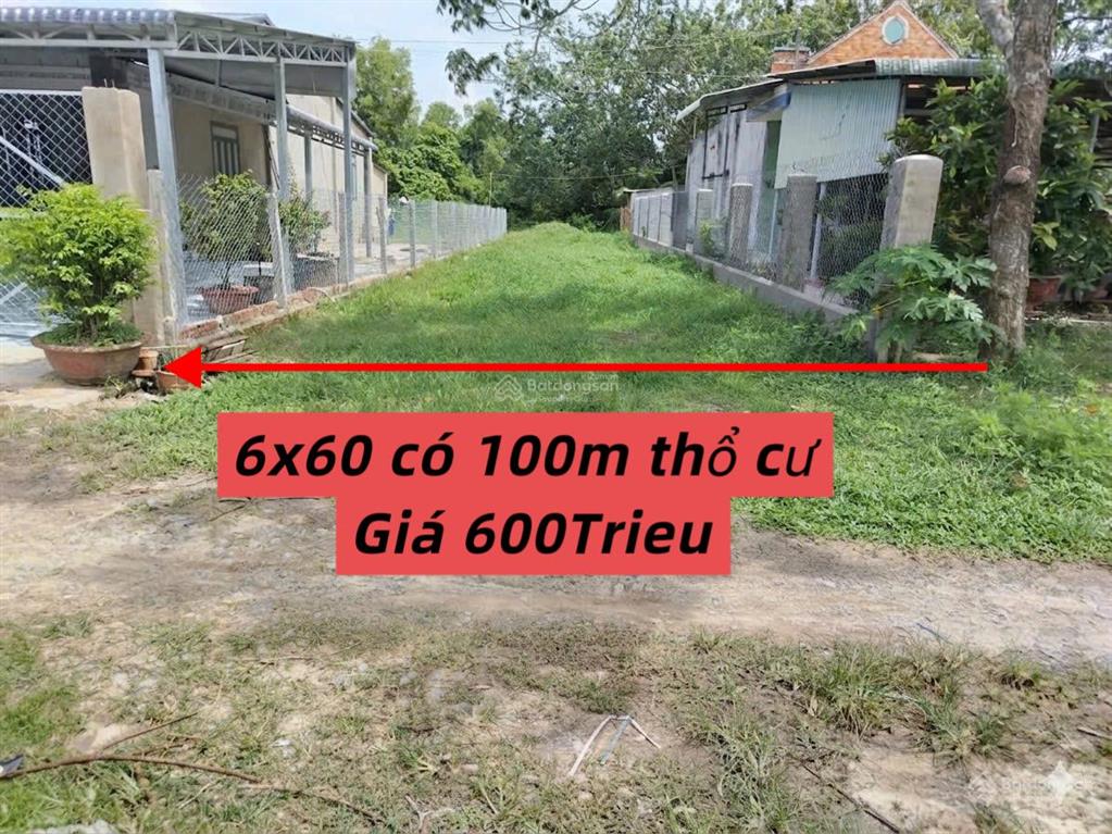 Hàng thật không ảo cần bán gấp 6x60m có 100m2 thổ cư, giá 600 triệu trảng bàng, tây ninh
