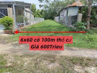 Hàng thật không ảo cần bán gấp 6x60m có 100m2 thổ cư, giá 600 triệu trảng bàng, tây ninh