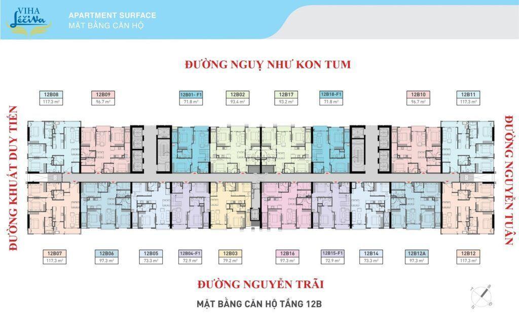 Chính chủ gửi bán cc viha leciva 107 nguyễn tuân 97.3m2 3pn ban công đông nam tầng trung 0966 849 ***