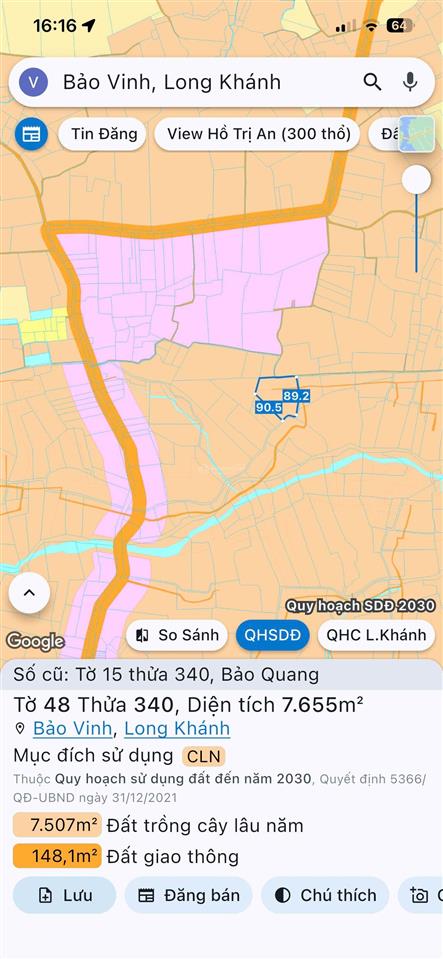 Bán đất vườn 7,6 sào tại long khánh, đồng nai.