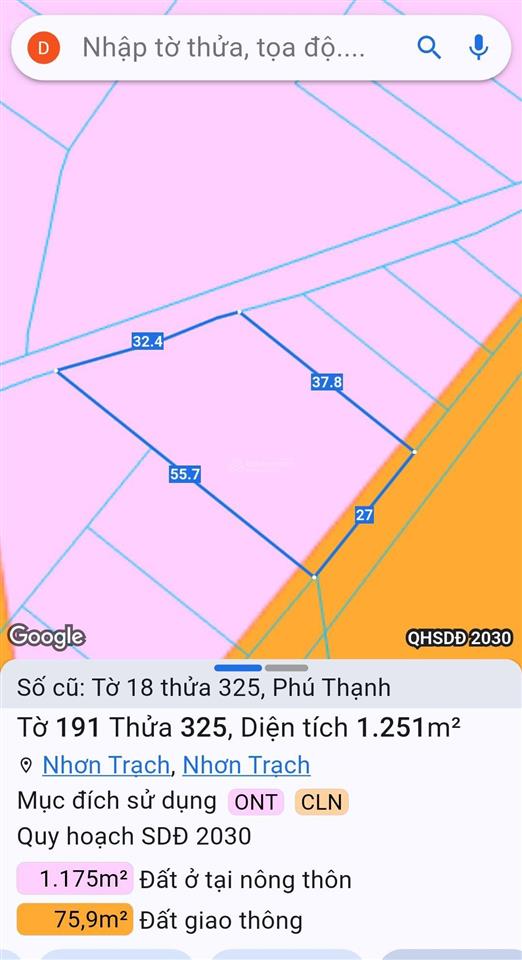 Chính chủ gửi bán miếng đất thổ cư liền kề đường vành đai iii giá đầu tư