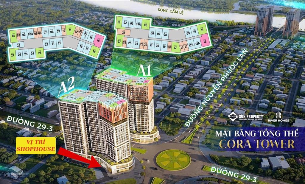 4,4 tỷ sở hữu shophouse sun cora  đường nguyễn phước lan và 29/3