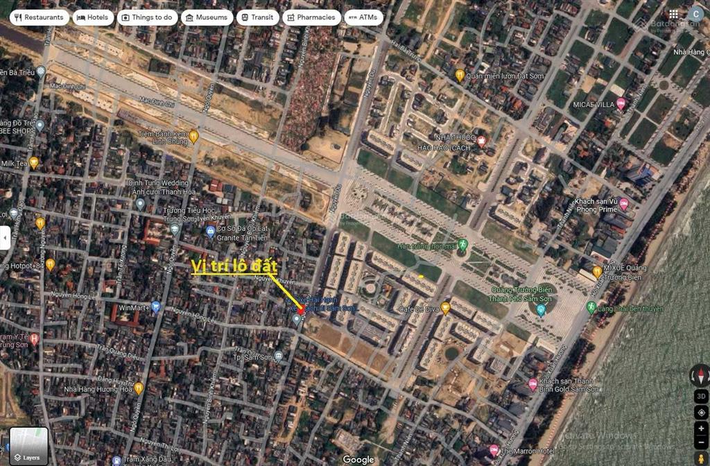 Chủ cần bán nhanh đất thổ cư 108.1m2 tại sầm sơn, mặt đường nguyễn du gía 6 tỷ  0915 840 ***