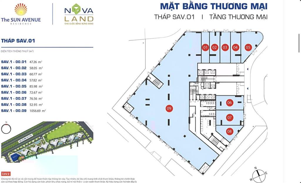 Bán shophouse the sun avenue tháp sav1 có sẵn hợp đồng thuê