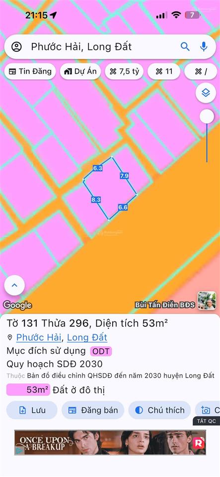 Bán đất mặt tiền bờ kè biển phước hải full thổ cư, kinh doanh tốt giá 5,85 tỷ