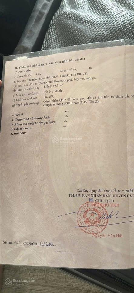 Bán đất mặt tiền bờ kè biển phước hải full thổ cư, kinh doanh tốt giá 5,85 tỷ