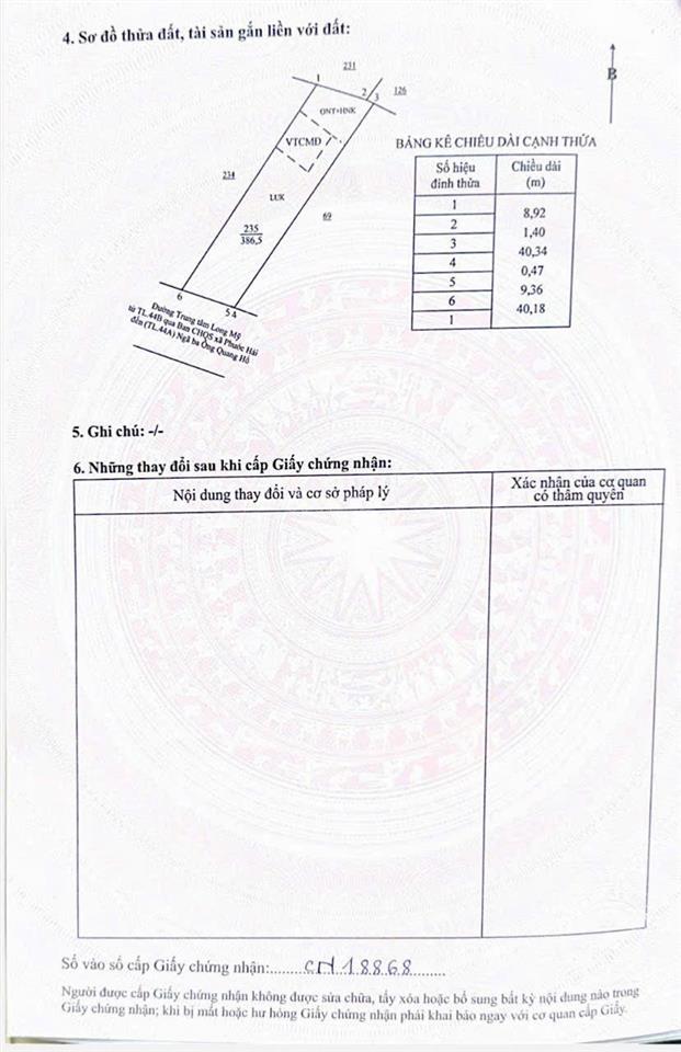 Giá tốt  đường qh đi thẳng ra biển dt 386m2  10x39m  80m2 thổ cư mặt tiền đường nhựa 8m