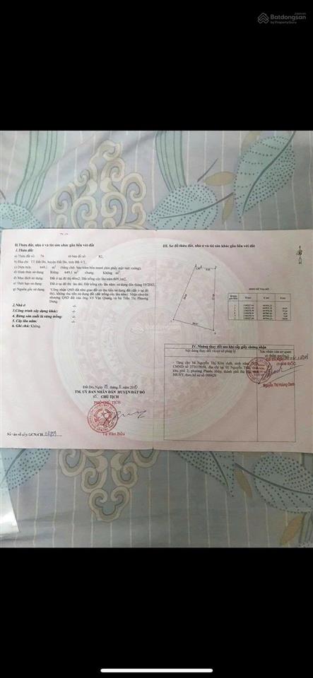 Bán lô nhà vườn gần chợ đất đỏ  649m2, nở hậu 25m, có 40m2 thổ cư