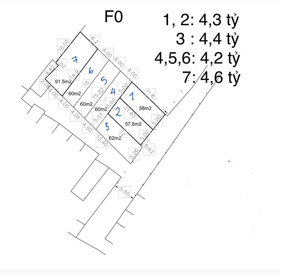 Bán 7 lô đất tại trần thị hè, 4,6 tỷ, 64m2, hàng hiếm giá cực chất