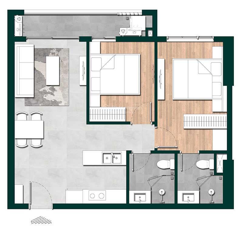 Chính chủ cần bán căn hộ đẹp 69m2 tại lavita thuận an, 2pn, 2wc, nhiều tiện ích
