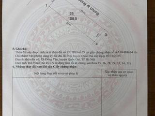 Bán lô góc 106.5m2 , mặt tiền 5.22m sâu 20m nở hậu đường 2 ô tô tránh, đất tại đông yên  quốc oai