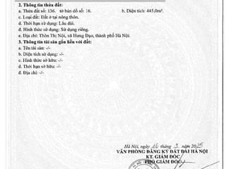 Bán đất tại tân hoà  quốc oai gần đường tl 419, giá 19 triệu/ m2, dt 445 m2, giá chỉ 19tr/m2