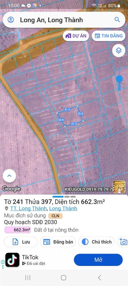 Cần vốn bán lô đất sát sân bay long thành