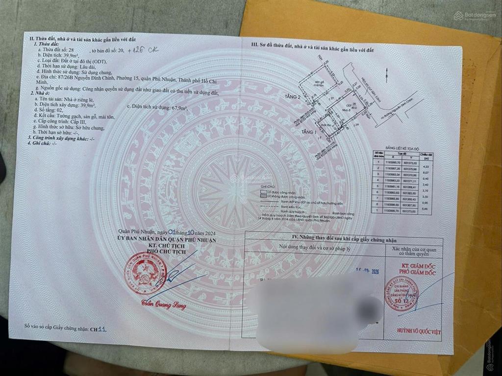 6,9 tỷ hh 3% 87/26b nguyễn đình chính