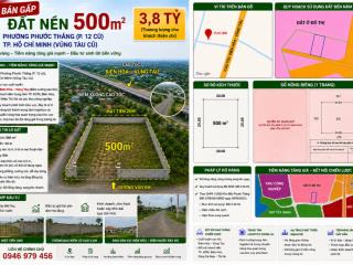 Phước thắng tp.hcm (p12vt) đón sóng cao tốc, đón đầu đô thị mới 500m2 mặt tiền 20m chỉ 3,8 tỷ