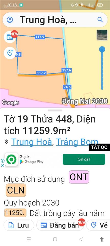 Cần bán 17.000m2 đất nông nghiệp ( đất trồng cây lâu năm )