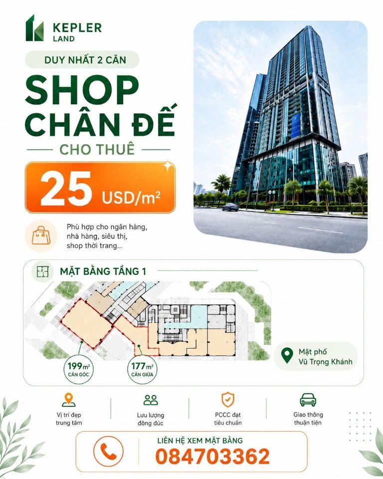 🏢 DUY NHẤT 2 CĂN SHOP CHÂN ĐẾ CHO THUÊ KEPLER LAND – VỊ TRÍ ĐẸP, KINH DOANH ĐA NGÀNH