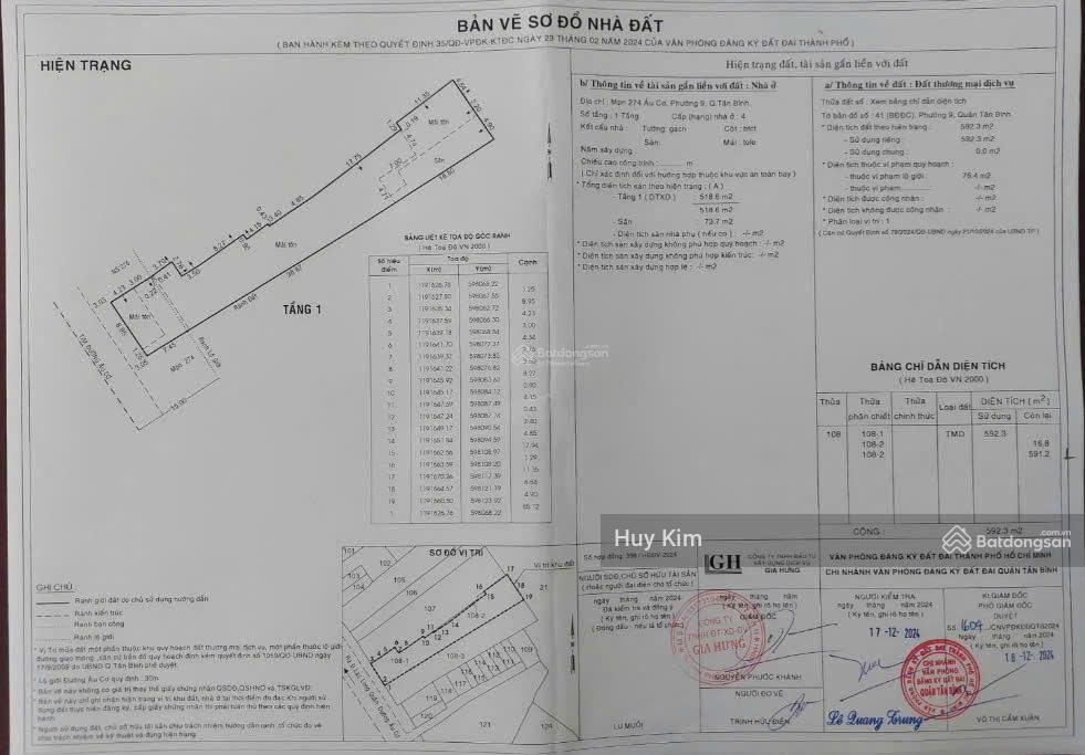 Bán nhà mt 274 âu cơ, p.9, tân bình (10x65m  592m2, ctxd hầm 12 tầng), giảm còn 55 tỷ tl