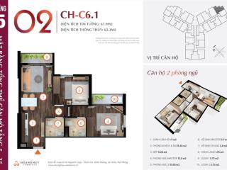 Căn hộ 2 phòng ngủ, 2 wc, 2 logia view siêu thoáng, cực hiếm ở thời điểm hiện tại.