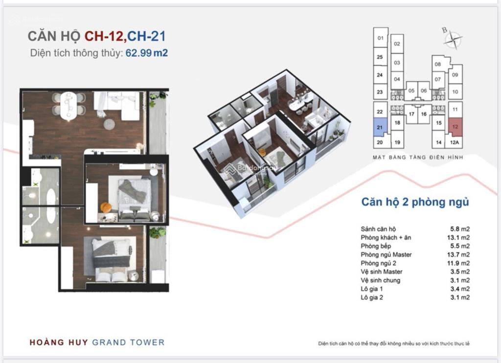 Bán căn 2pn 2wc 2 ban công, diện tích to hoàng huy sở dầu giá chỉ 2,1 tỷ